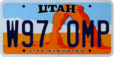 UT license plate W970MP