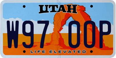UT license plate W970OP