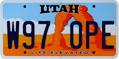 UT license plate W970PE