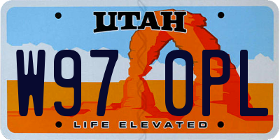 UT license plate W970PL