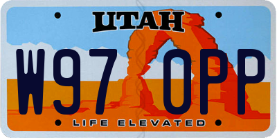 UT license plate W970PP