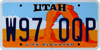 UT license plate W970QP