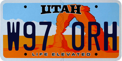 UT license plate W970RH