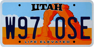 UT license plate W970SE