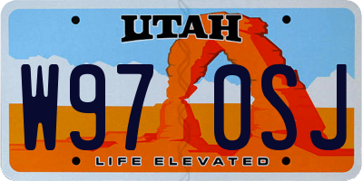 UT license plate W970SJ