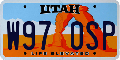UT license plate W970SP