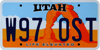 UT license plate W970ST