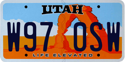 UT license plate W970SW
