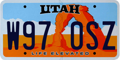 UT license plate W970SZ