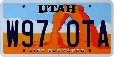 UT license plate W970TA