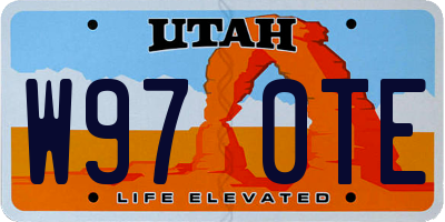 UT license plate W970TE