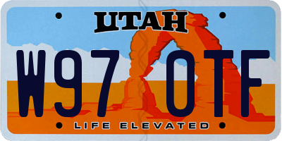 UT license plate W970TF