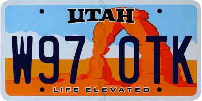 UT license plate W970TK