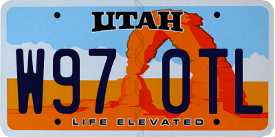 UT license plate W970TL