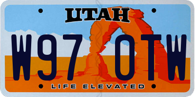 UT license plate W970TW