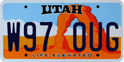UT license plate W970UG
