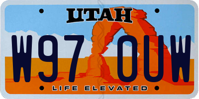 UT license plate W970UW