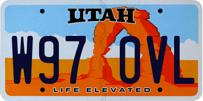 UT license plate W970VL