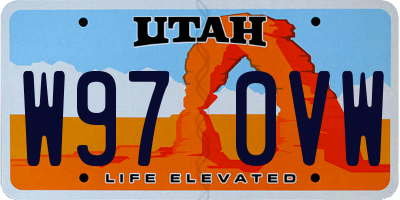 UT license plate W970VW