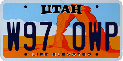 UT license plate W970WP