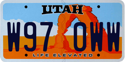 UT license plate W970WW