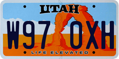 UT license plate W970XH