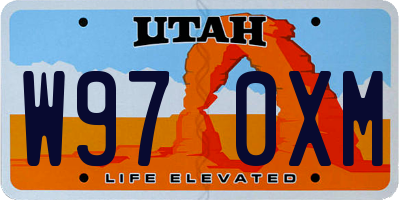 UT license plate W970XM