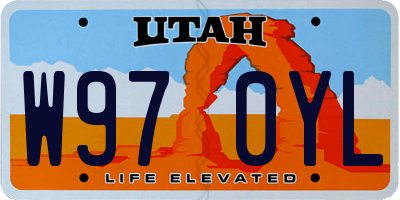 UT license plate W970YL