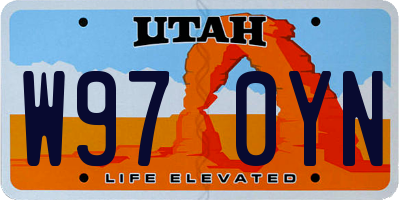 UT license plate W970YN