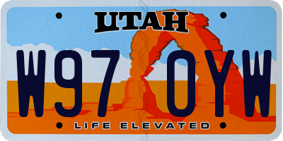 UT license plate W970YW