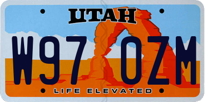 UT license plate W970ZM