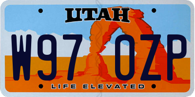 UT license plate W970ZP