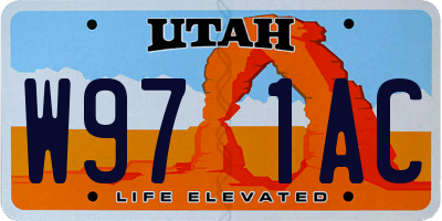 UT license plate W971AC