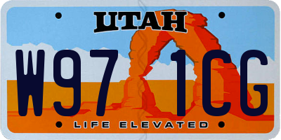 UT license plate W971CG
