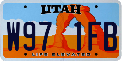 UT license plate W971FB