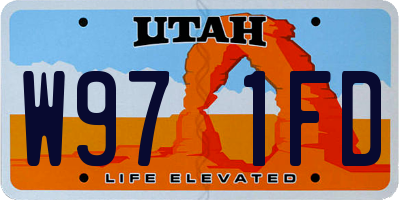 UT license plate W971FD