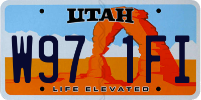 UT license plate W971FI