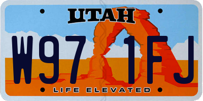UT license plate W971FJ