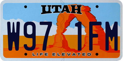 UT license plate W971FM