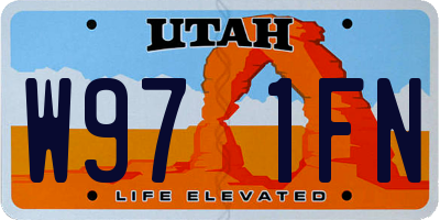UT license plate W971FN