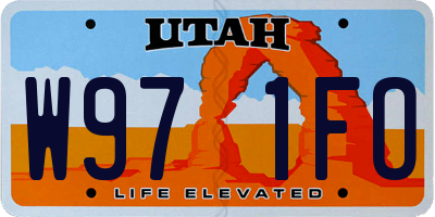 UT license plate W971FO