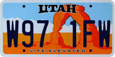 UT license plate W971FW