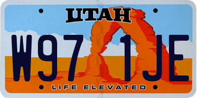 UT license plate W971JE