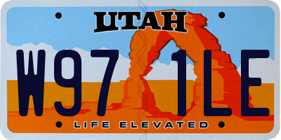 UT license plate W971LE