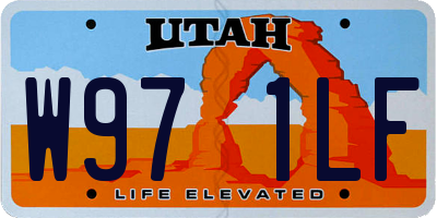 UT license plate W971LF