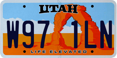 UT license plate W971LN