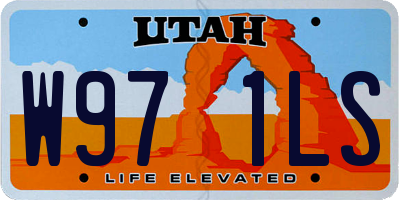 UT license plate W971LS