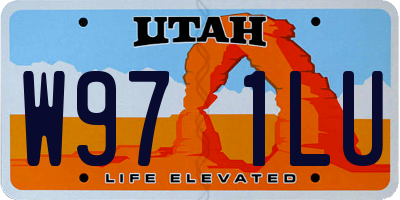UT license plate W971LU