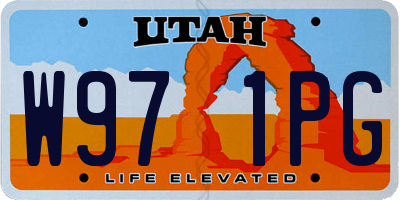UT license plate W971PG