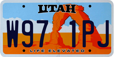 UT license plate W971PJ
